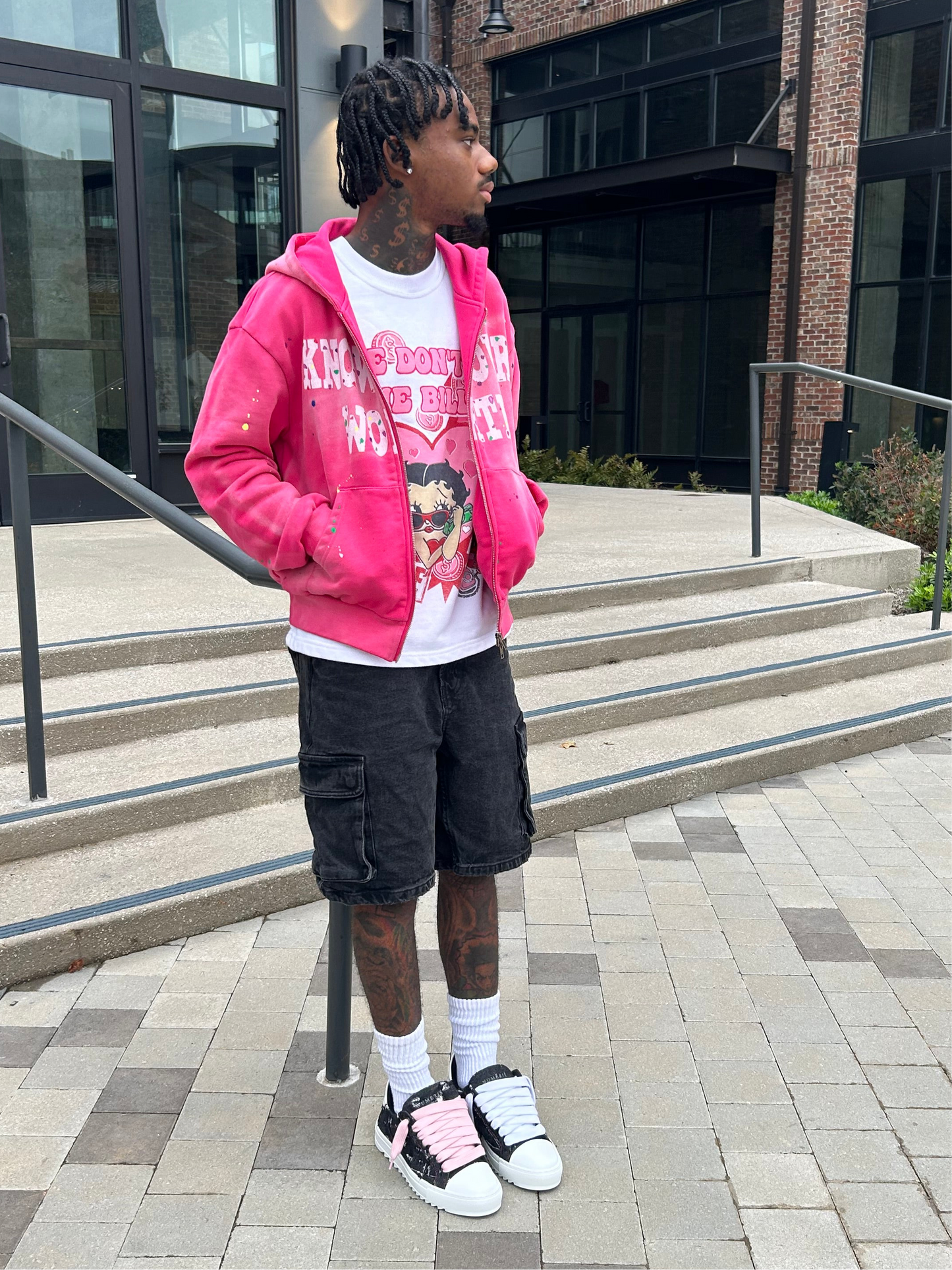 Pink Know Your Worth Zipup