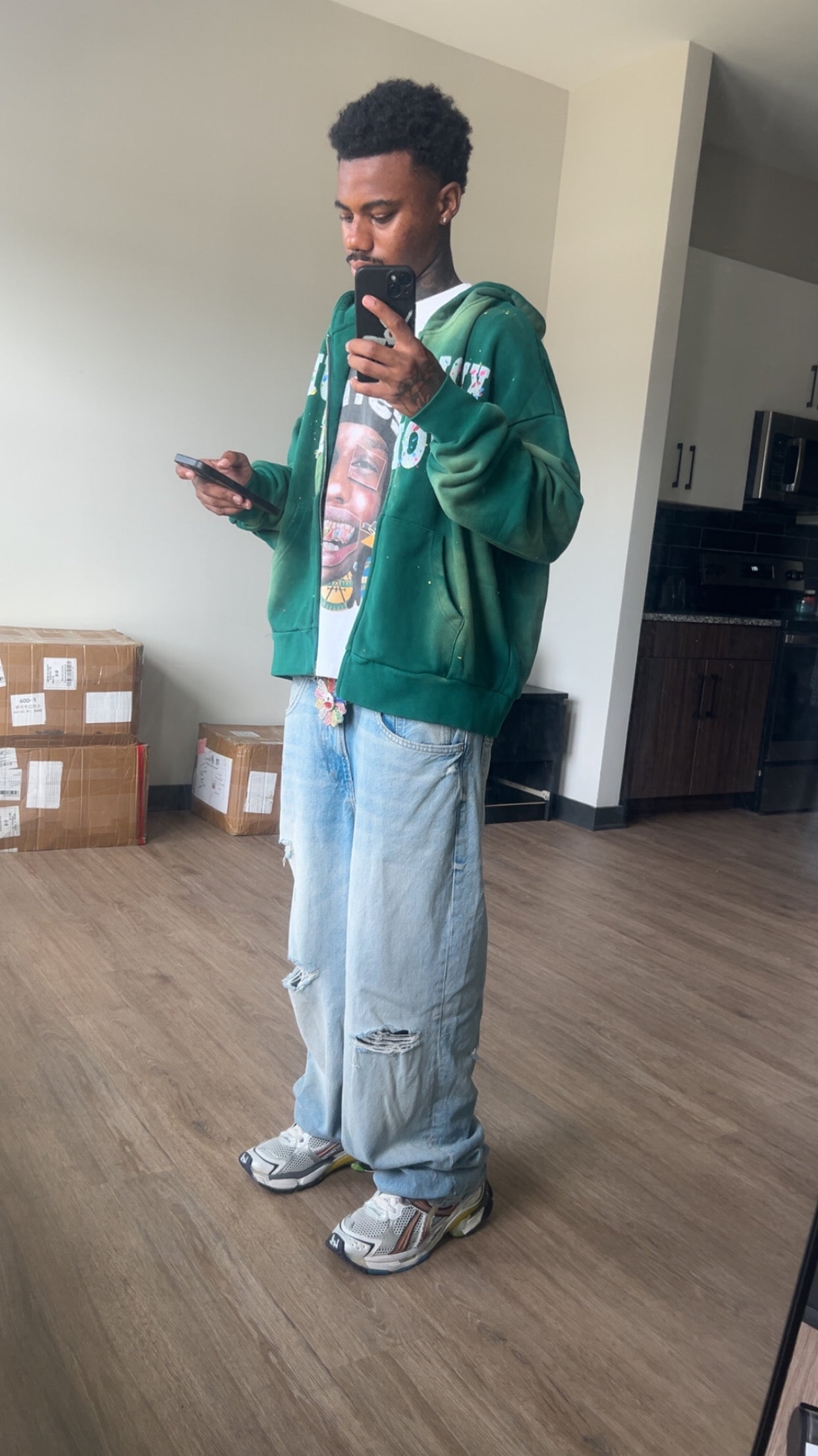 Green Know Your Worth Zipup