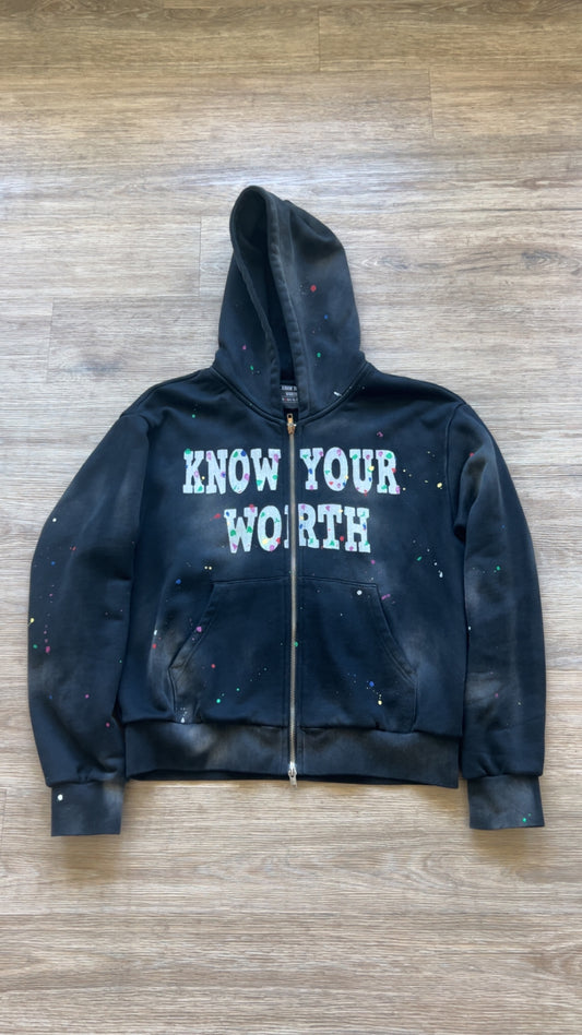 Black Know Your Worth Zipup